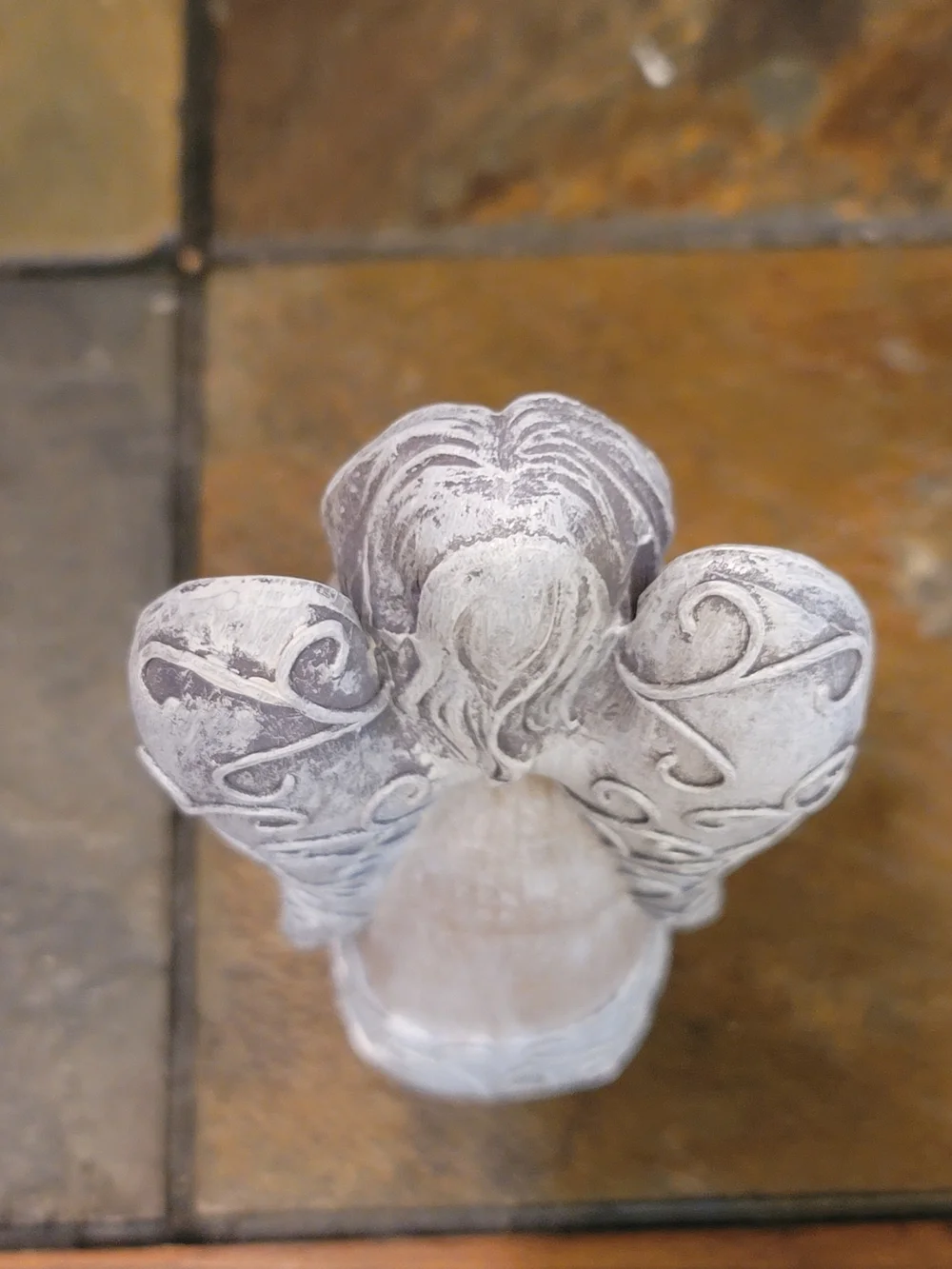Praying Angel Resin Figurine in White and Tan - Home Art